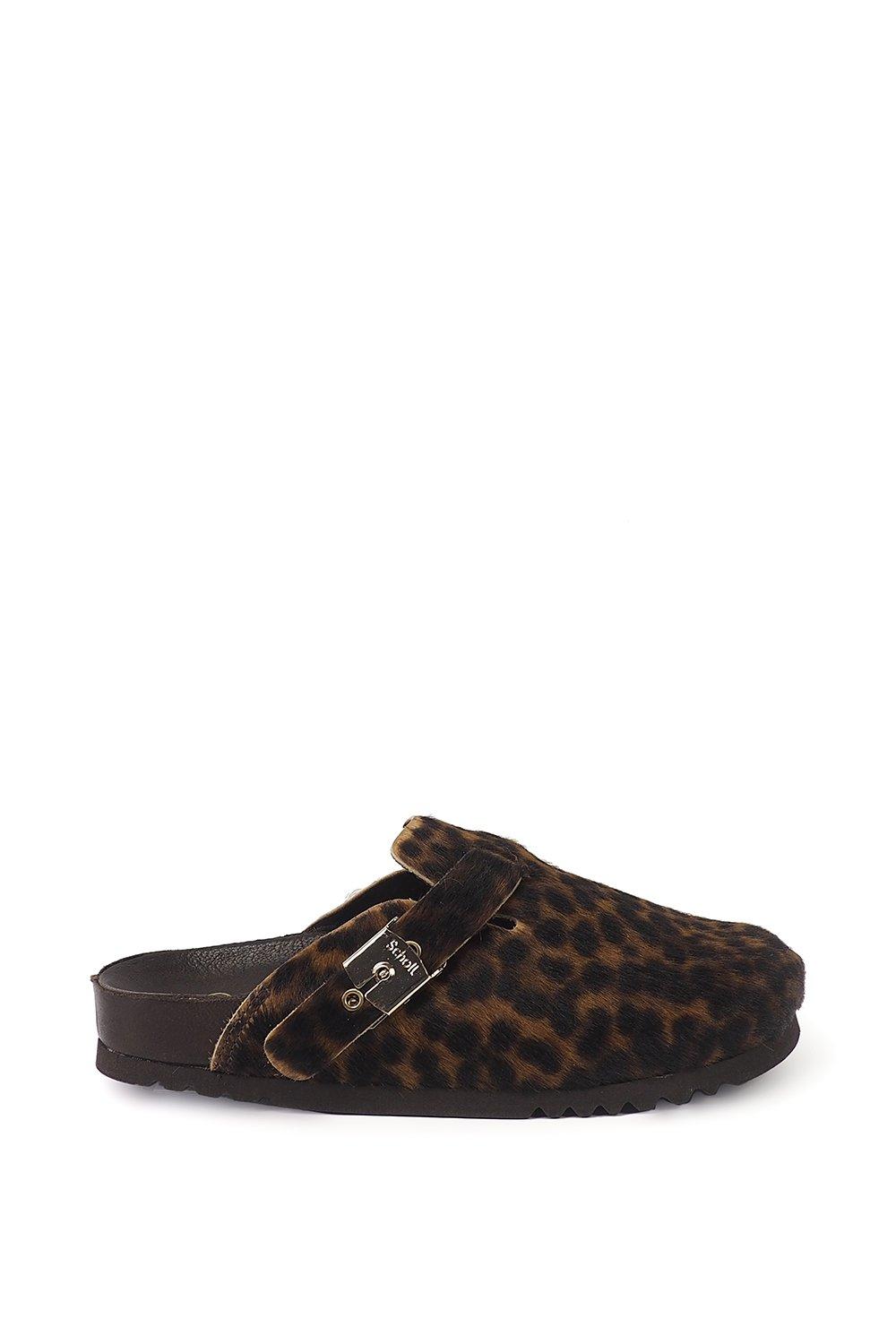 Grace Leopard Print Leather Mule Clog