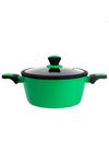 United Colors of Benetton Forged Aluminium Saucepan with Lid 24 x 10.5cm Green thumbnail 1