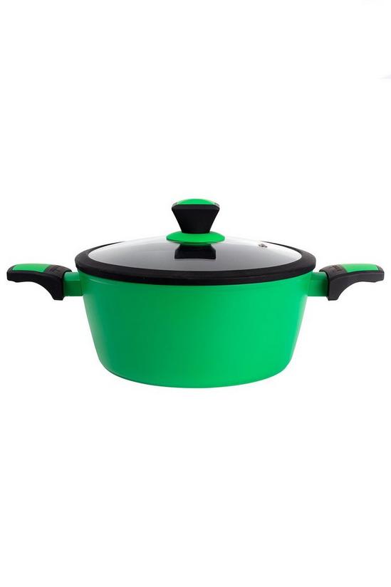 United Colors of Benetton Forged Aluminium Saucepan with Lid 24 x 10.5cm Green 1