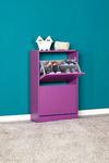 FWStyle Two Tier Shoe Storage Unit Cabinet Purple thumbnail 2