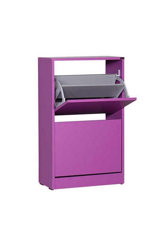 FWStyle Two Tier Shoe Storage Unit Cabinet Purple 3