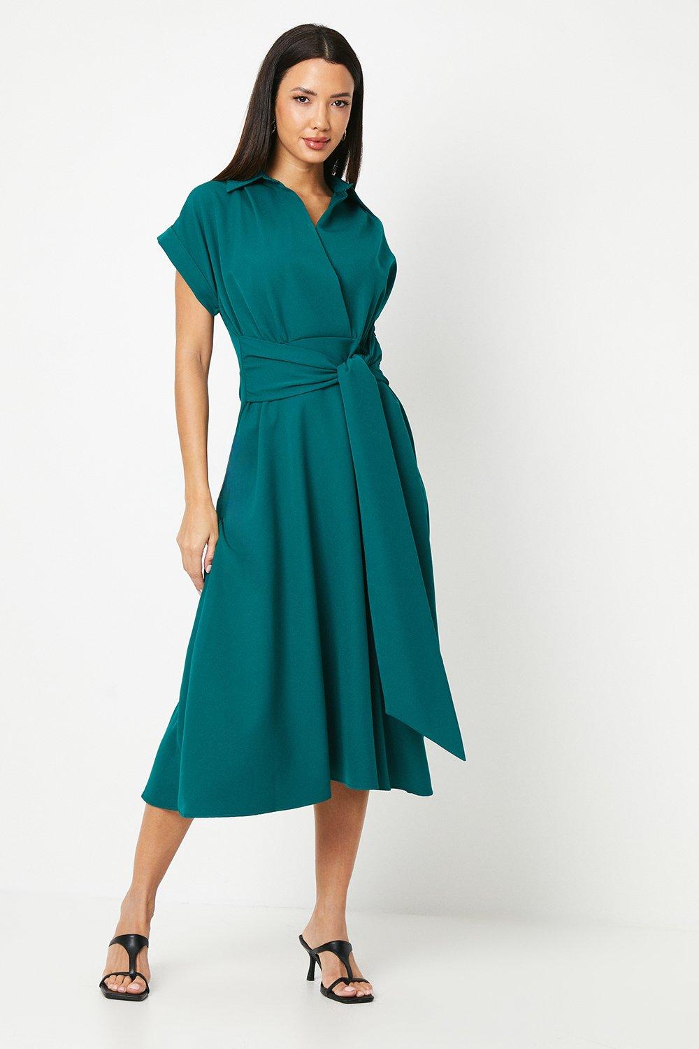 Dresses | Front Tie Shirt Midi Dress | Wallis